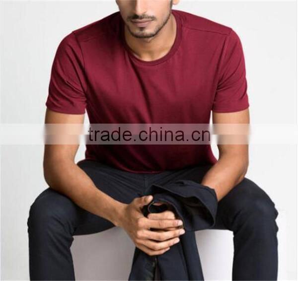 Hot sale round neck slim fit men t shirt