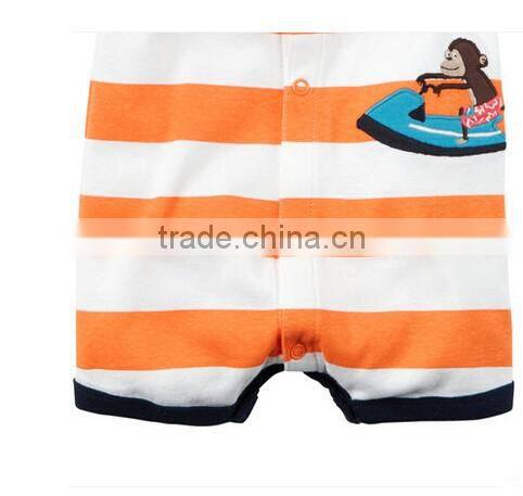 2016 new fashion design carters Babies Costume stripe animal Printing Baby Girl Clothes Rompers from Guangzhou OEM manufaturers
