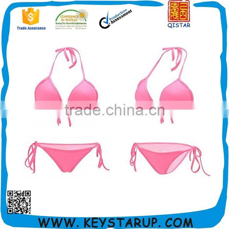 Sexy Women Plain Beach Bikini Swimsuit Wholesale Custom Logo Bikini