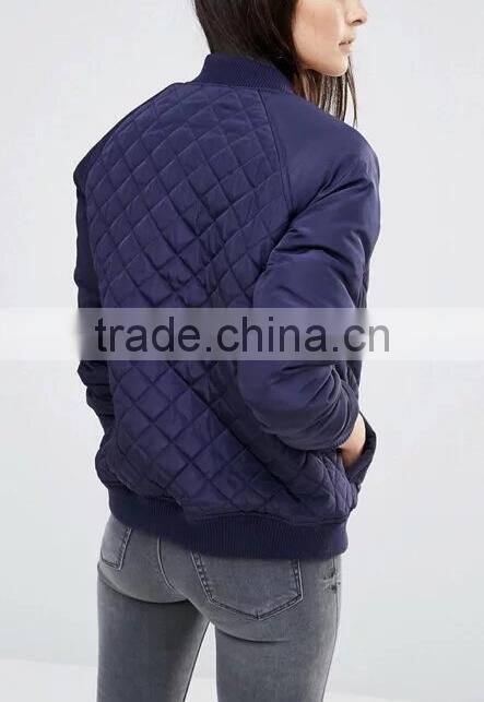 Runwaylover EY0999C Wholesale winter women casual padded jersey cotton quilted bomber jacket