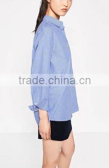 Runwaylover EY2341B New Design 2017 Women Fashion Embroidery Stripe Blouse