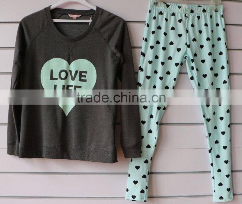 Fall and Winter pajamas set with print