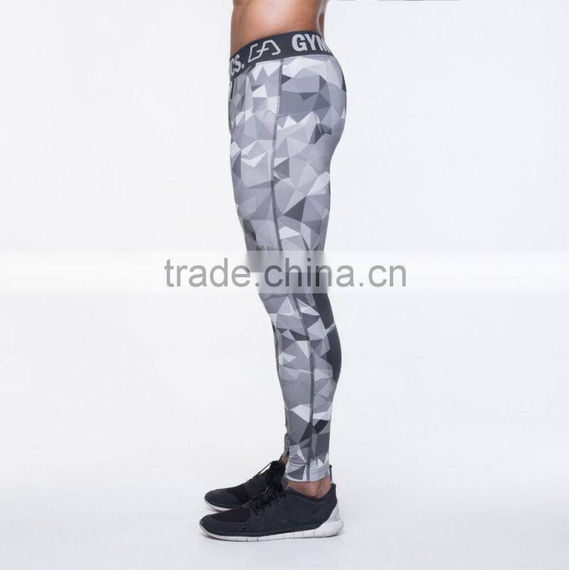 Custom yoga pants nylon sports wholesale print leggings for men
