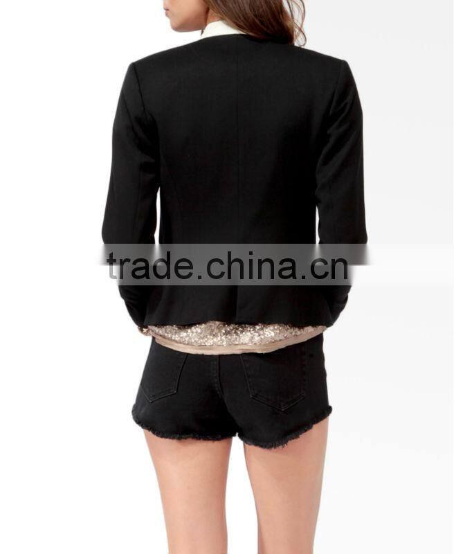 Contrast Shawl Collar Blazer