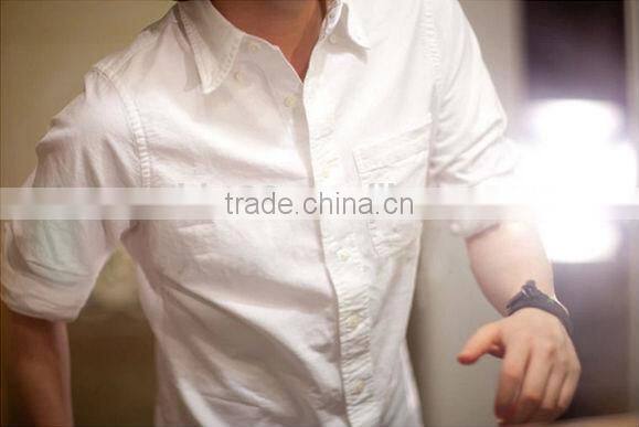 Latest fashion custom pure color washing oxford mens dress shirts