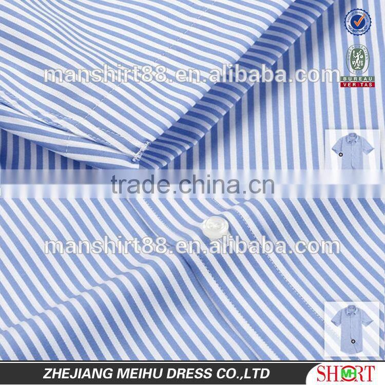 New style 2016 men striped short sleeve casual dress shirt , men garment