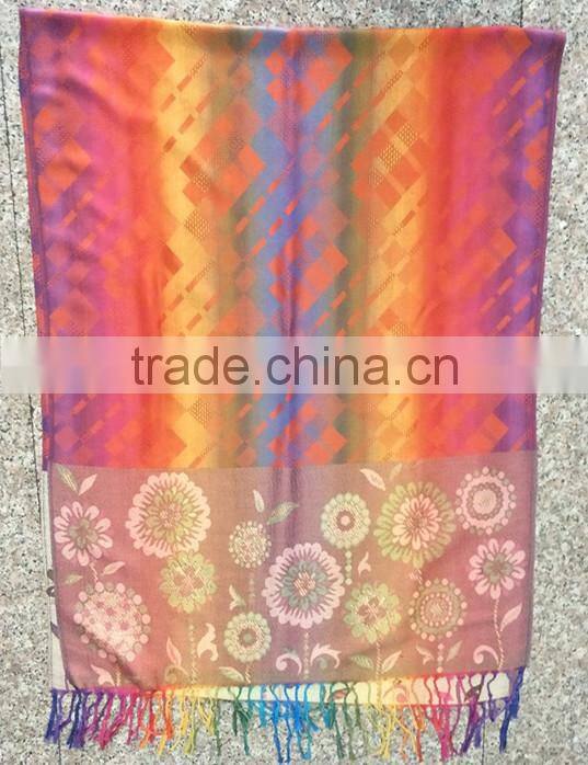 2017 Pashmina Scarf Ombre Rainbow Scarf Spring Fall Winter Scarf