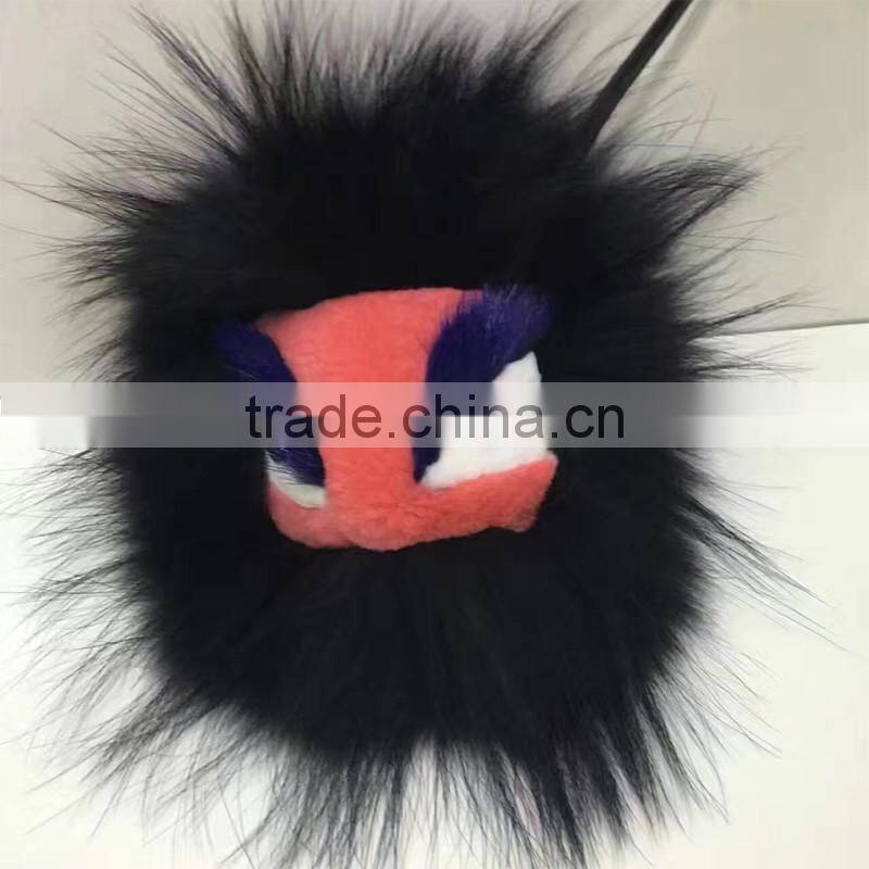 Promotional Raccoon Fur Key Chain For Car Key Ring in high quality