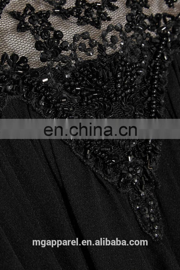 Real Images Customized A-line chiffon gown with lace Embroidery Evening Dresses 2015