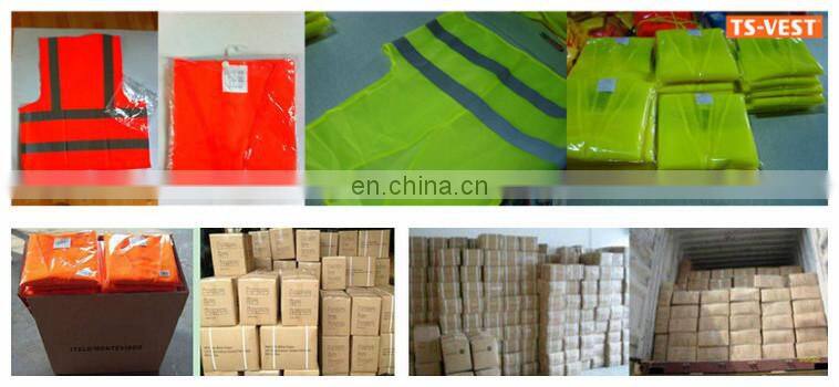 100%Polyester Fluorescent Orange Cheap Workear Mesh Vest with ID Pocket