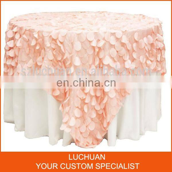 Customized Color Taffeta Petal Round Wedding Table Cloth