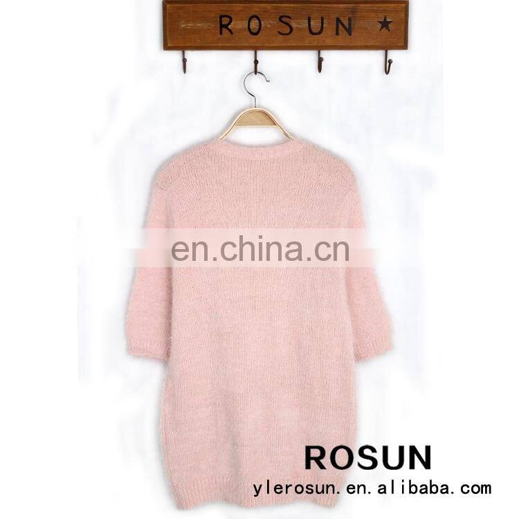 High fashion womens clothing pure color cardigan hand knitted sweater