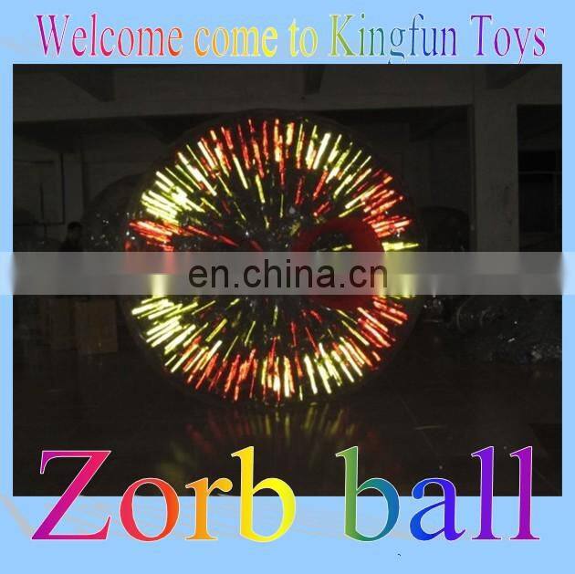 Flash light pvc/tpu body zorb ball for party/event