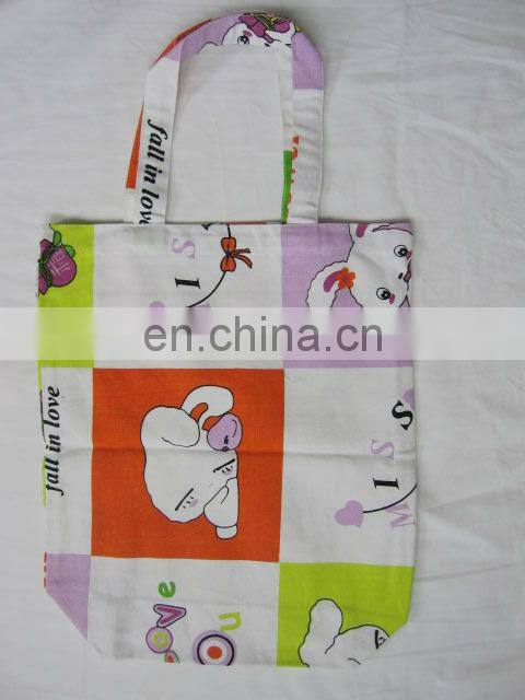 Custom made red non woven shopping bag words print handled bag