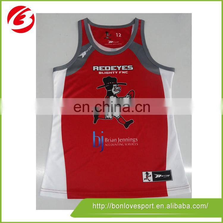 Custom sublimated running singlet for men