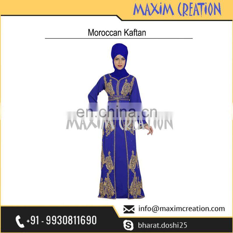 Top Rated Moroccan Party Wear Caftan With Beautiful Unique Embroidery Design 6453