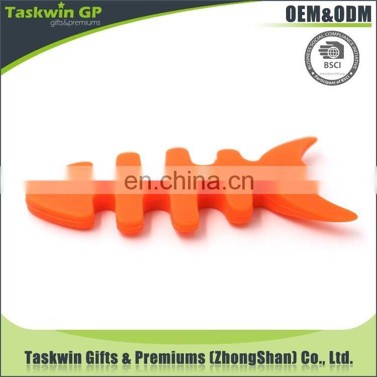 Custom design soft PVC fish bone shape wire holder clip