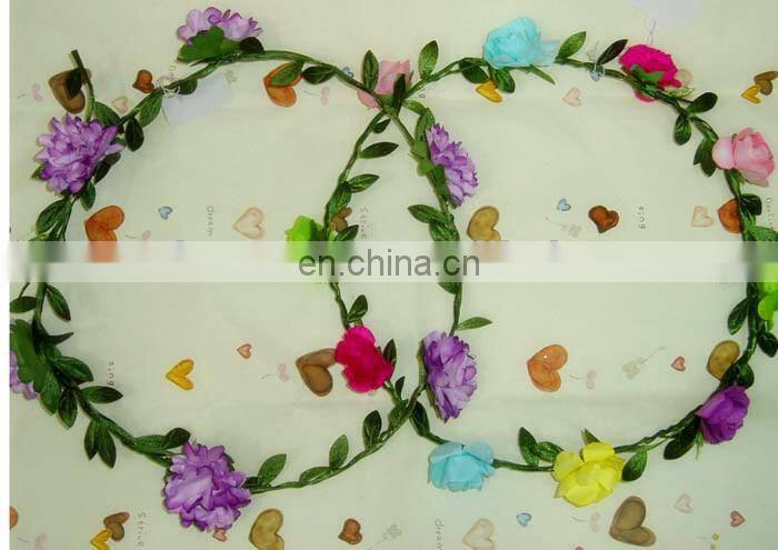 2014 Latest Fashion&Elegant Artificial Flower Head band Jewelry ,Romantic wedding/Bridal Head Wreath,New Design for Girls