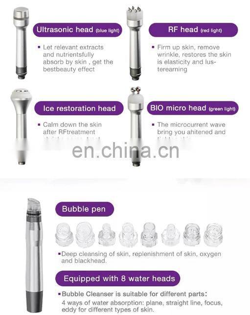 Hydrogen and Oxygen Bubbles remove blackheads skin water hydro dermabrasion hydrogen machine facial device