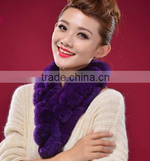 2014 Genuine rex rabbit skin scarf for Women