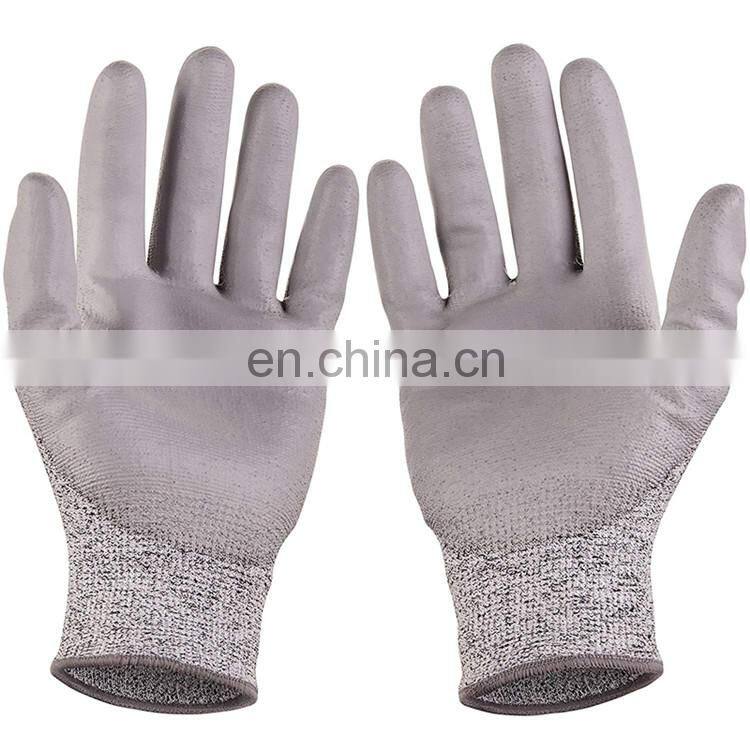 HY Superior Synthetic Safety Leather Gloves Leather Fitters Anti Shock Welding Gloves Orange