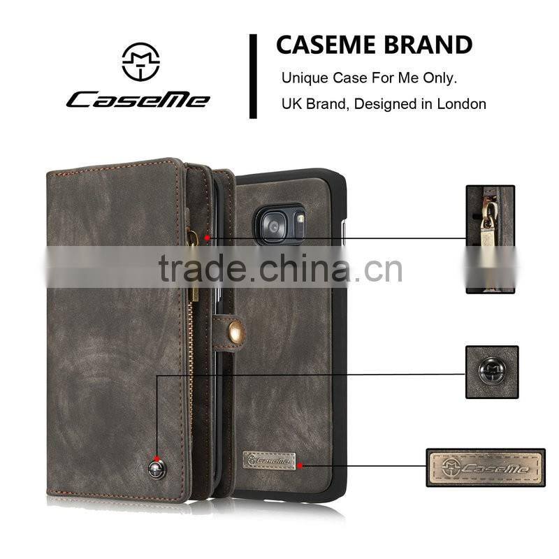 For samsung galaxy s7 edge case, leather case for samsung s7 edge with detacable back cover