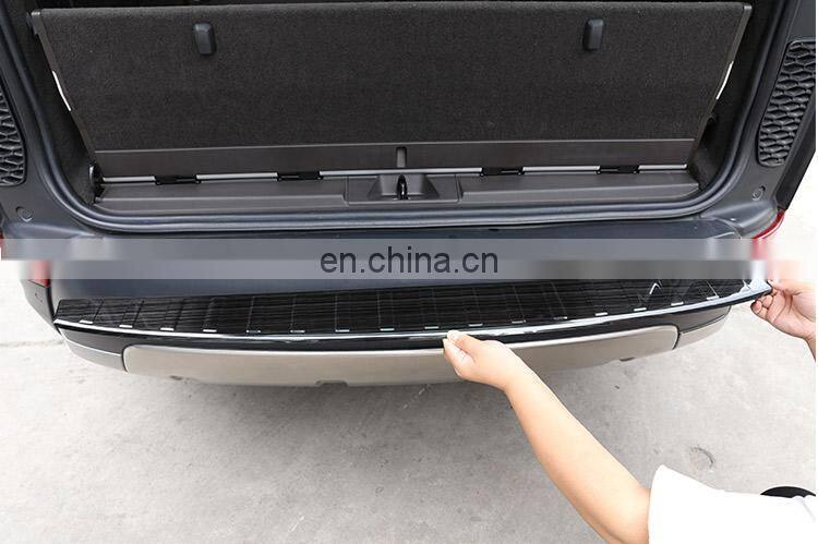 Black Stainless Outside Rear Tail Door Sill Scuff Threshold Protector Cover Plate For Land Rover Discovery 5 L462 2017 2018 LR5