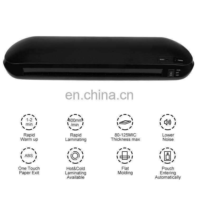 Alta calidad pequena oficina electrica de calefaccion rapida plana de plastico A3 laminador frio y caliente