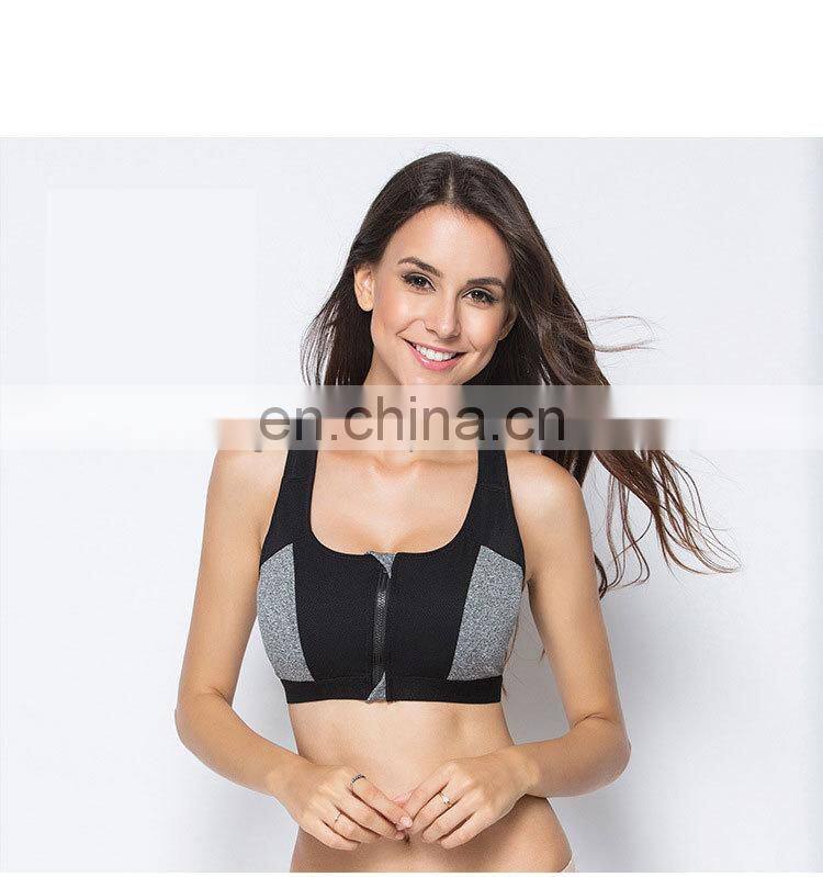 Women Zipper Push Up Sports Bras Running Vest Gym Workout Running Tops Sportswear Yoga Sport Top