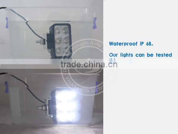 High brightness 18w flood light for offroad SUV cars led working light bar