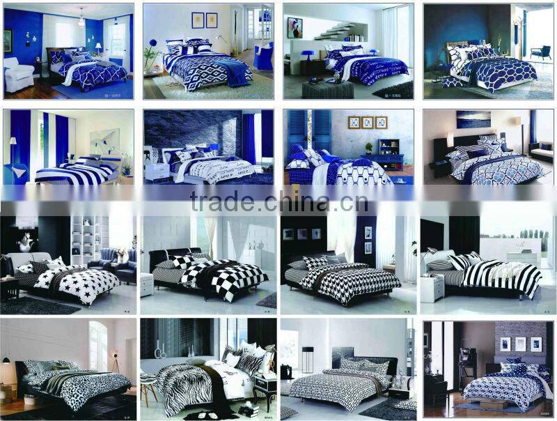 White Oval on Blue Ground Print Duvet Cover Sets Polyester