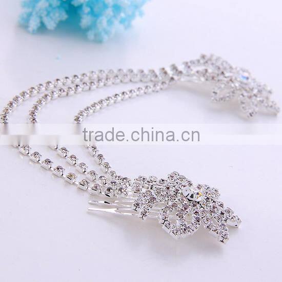 Wholesale custome jewelry Clear Crystal Flower Hair Accessory