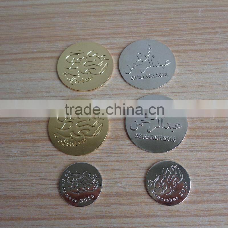 antique silver coin rectangle coin with 3D figure logo