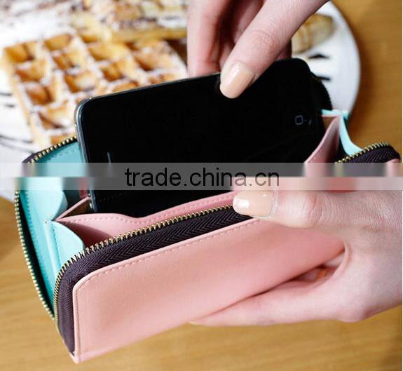 Fashion Crown Multifunctions Women Long Wallet/Leather Phone Bag/Crad Holder/Coin Purse