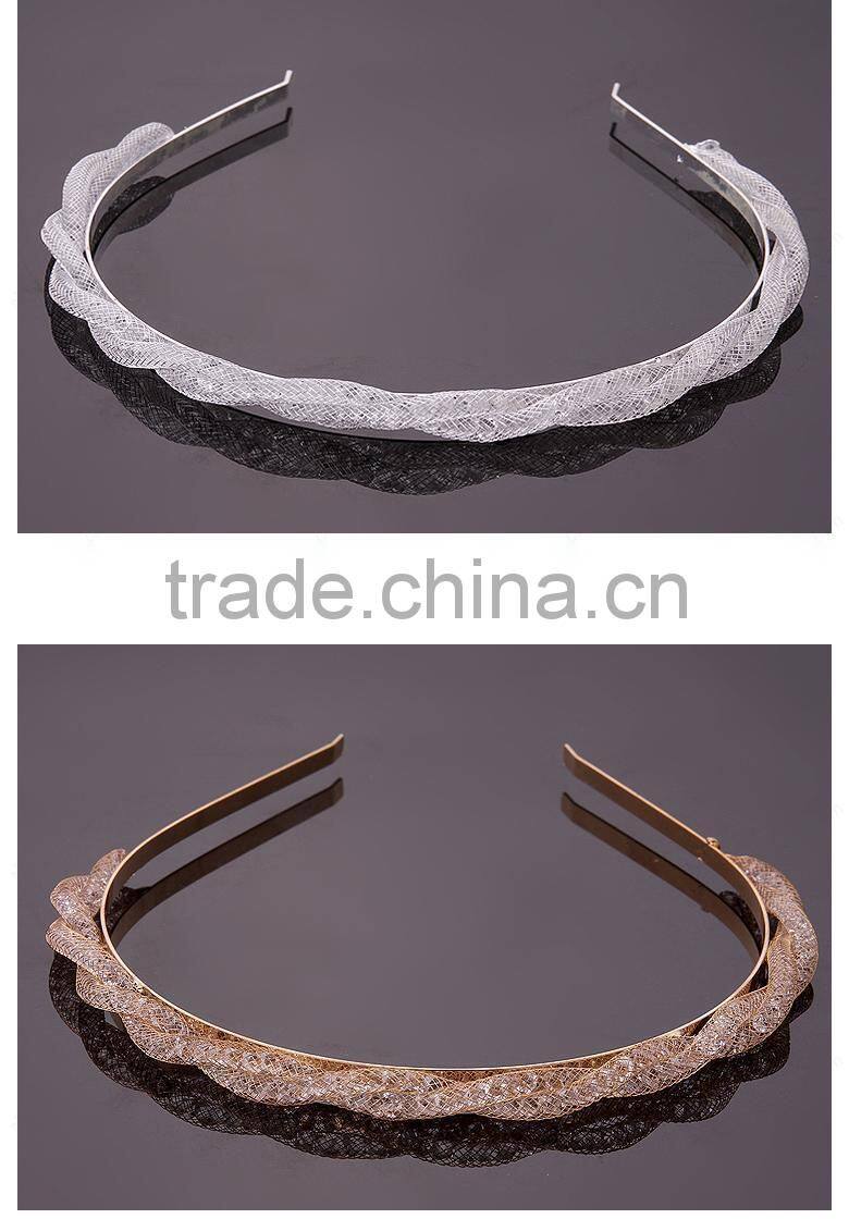 Charming Hot Sale Gold Plated Glass Stone Korean Fashion Hair Accessories