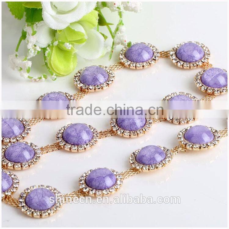 In stock High quality diy cup chain YIWU Wholesale Round rhinestone cup chain shining loose Rhinestone chain