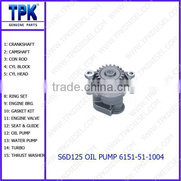 PC400-6 S6D125 OIL PUMP 6151-51-1004 6151-51-1005
