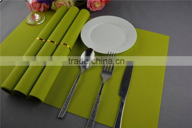 Table decoration PVC gold placemat solid color pure color bright color grass green placemat 45*30cm
