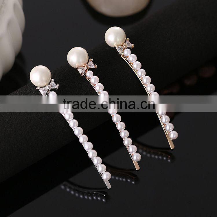 European and American High-end Boutique Fashion Zircon Elegant Pearl Hairpin Hair Accessories Hair Jewelry Party Decoration