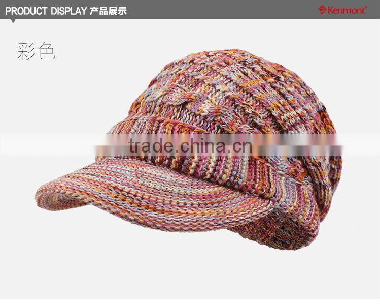 Waterproof knitting peaked cap for women wholesale