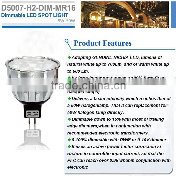 recessed spot dimmable led spotlights mr16 8w