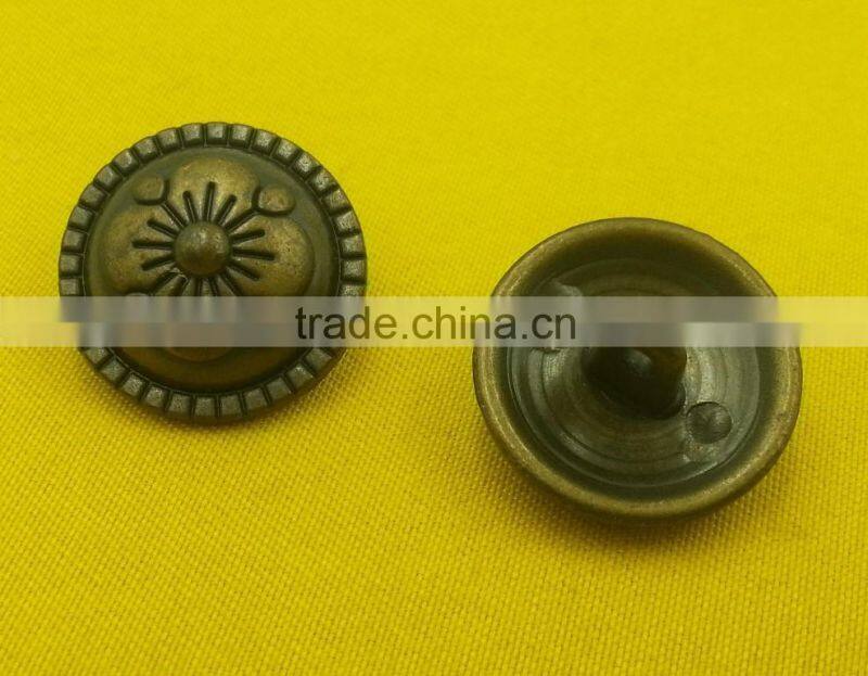Zinc alloy Metal Shank Button In Anti-brass Color -- MJ1398