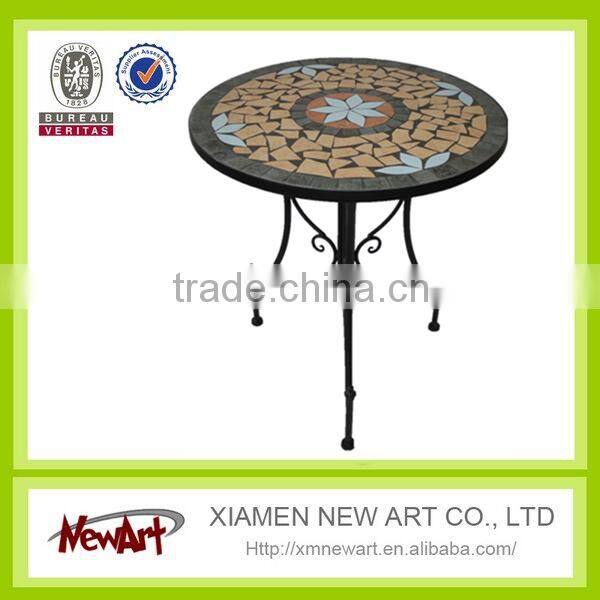 Patio new design mosaic talbe metal garden outdoor mosaic furniture set