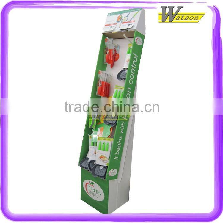 Small appliances flashlight electronics corrugated peg hook floor display stand rack