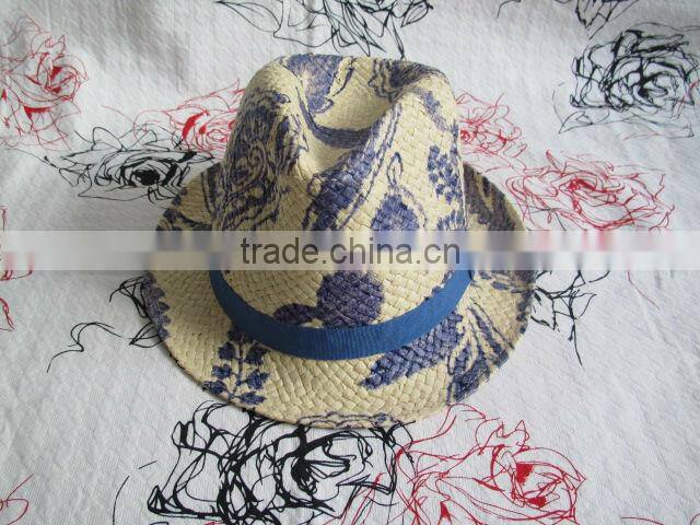 summer straw fedora hat for lady