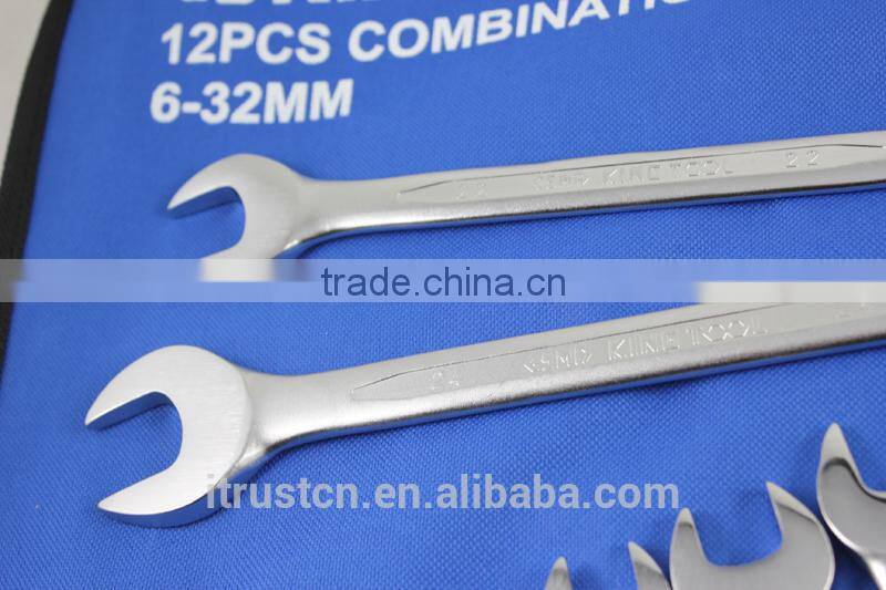 12 pcs spanner tools set Combination wrench with Canvas bag GS KING TOOLS
