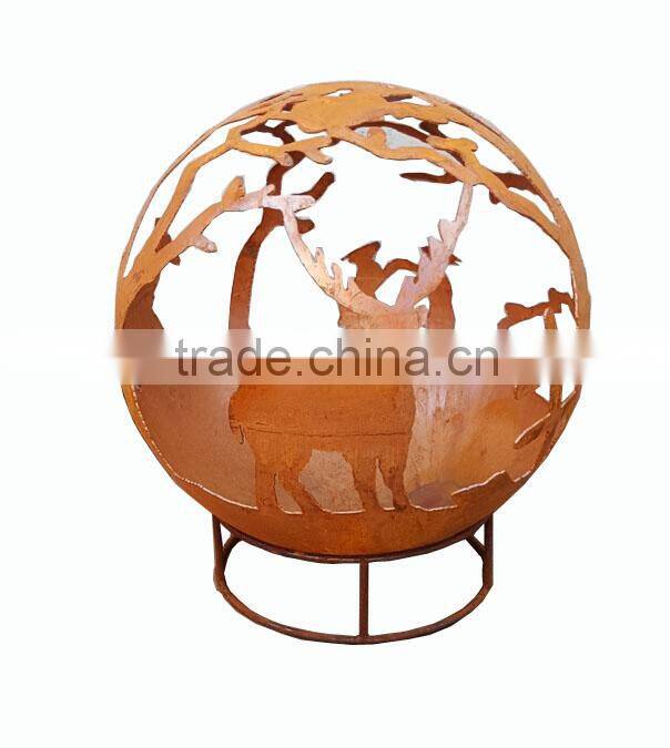 Metal Rust Design Fire Ball Fire Pit Ball