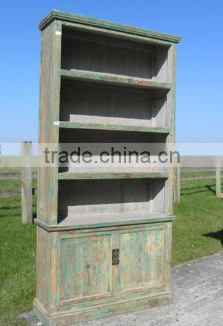 French country style antique solid wood bookcase P18