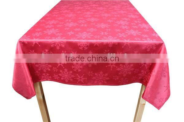 100% Polyester Fancy Design Snow Flake Printed Christmas Tablecloth
