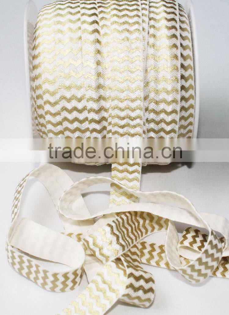 Floral Print Fold Over Elastic for Baby Headbands Choice color of 5/8 inch FOE Elastic By The Yard